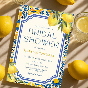 Budget Bridal Shower Vintage Lemon Mediterranean Invitation Postcard
