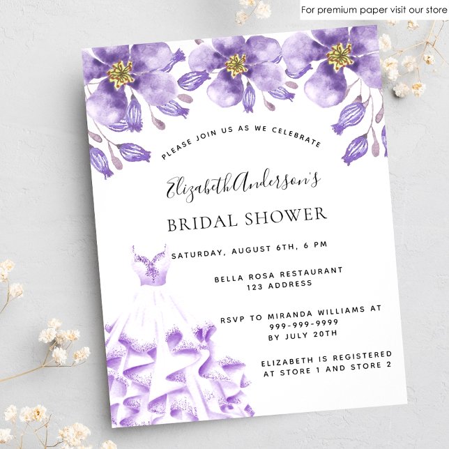 Budget Bridal Shower violet white dress floral (Creator Uploaded)