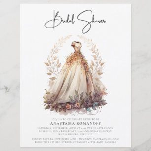 Budget Bridal Shower White Gown Invitation