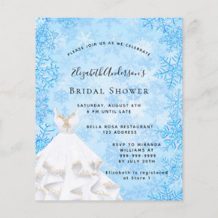 Budget Bridal Shower winter wonderland invitation