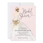 Budget Bride Gown Blush Pink Bridal Shower Invite