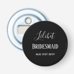 BUDGET Bridesmaid Bridal Party Gifts Black White Bottle Opener<br><div class="desc">Add three lines of text to this modern bridal party wedding gift. Simple black and white for a classy look. Suitable for ANY member of your bridal party,  ie bridesmaid,  maid of honour,  flower girl,  mother of bride groom,  best man,  groomsmen,  father bride or groom.</div>