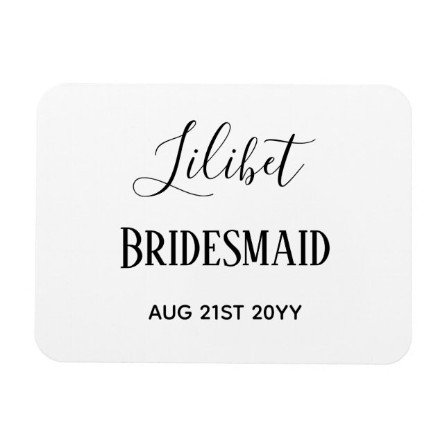 BUDGET Bridesmaid Bridal Party Gifts Black White Magnet (Horizontal)