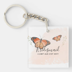 BUDGET Bridesmaid Bridal Party Gifts BUTTERFLIES Key Ring