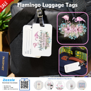BUDGET Bridesmaid Bridal Party Gifts FLAMINGOS Luggage Tag