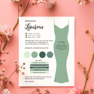 Budget Bridesmaid info card template Card 