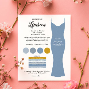 Budget Bridesmaid info Proposal Card 