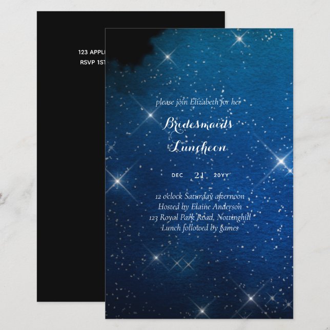 BUDGET Bridesmaids Luncheon Starry Night Blue (Front/Back)