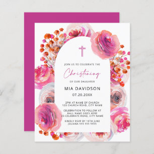 Budget Bright Watercolor Floral Arch Christening