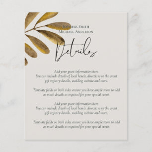 Budget Bronze Leaf Wedding Enclosure Details