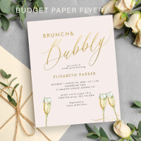 Budget brunch and bubbly bridal shower invitation