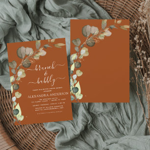 Budget Brunch & Bubbly Burnt Orange Invitation