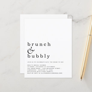 Budget Brunch Bubbly Simple Bridal Shower Invite