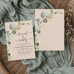 Budget Brunch & Bubbly Terracotta Invitation