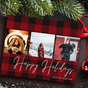 Budget Buffalo Check 3 Photo Happy Holidays Flyer