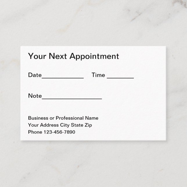 Budget Bulk Office Appointment Business Cards (Front)