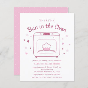 Budget Bun In The Oven Pink Baby Girl Baby Shower