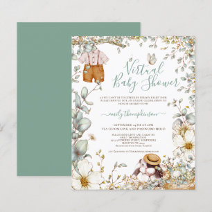 Budget Bunny Boy Virtual Baby Shower Invitation