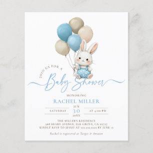 Budget Bunny Rabbit Balloons Blue Boy Baby Shower