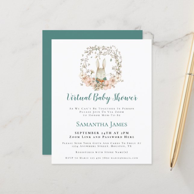 Budget Bunny Vintage Boy Virtual Baby Shower (Front/Back In Situ)