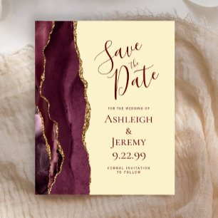 Budget Burgundy Agate Butter Yellow Save the Date