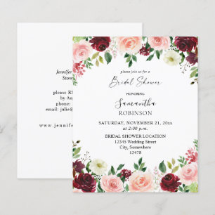 Budget Burgundy Blush Pink 4 Floral Bridal Shower2