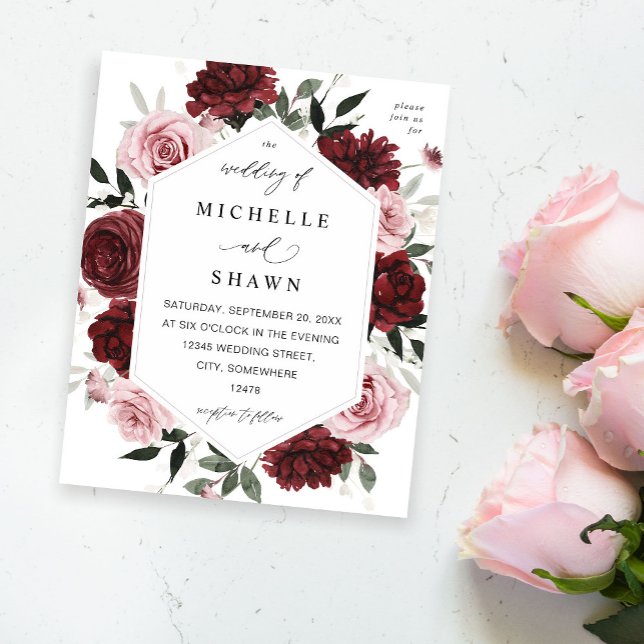 Budget Burgundy & Blush Pink 6 Floral  Flyer (Creator Uploaded)