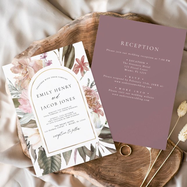 Budget Burgundy Boho Floral All in One Wedding (Creator Uploaded)