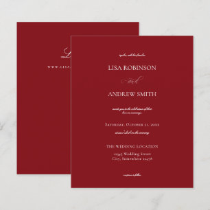 Budget Burgundy Calligraphy Wedding