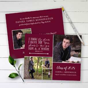 Budget Burgundy Christian Graduation Photo