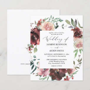 Budget Burgundy Dusty Pink Floral 5 Wedding