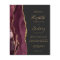 Budget Burgundy Gold Agate Dark Wedding Invitation