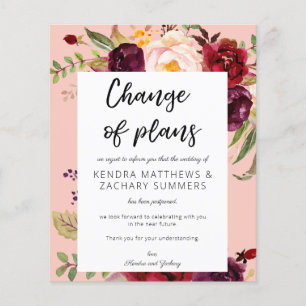 Budget Burgundy Marasala PNK Change of Plans Flyer