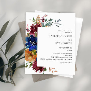 Budget Burgundy & Navy Fall Floral Wedding V2