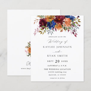 Budget Burgundy Navy Orange Fall Floral Wedding 2