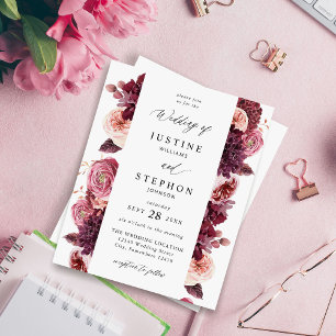 Budget Burgundy & Pink Floral 8B Wedding