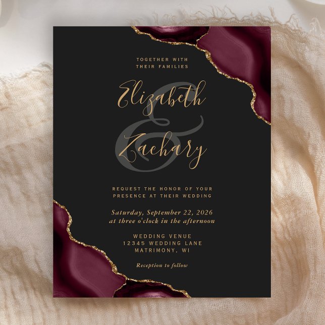 Budget Burgundy Red Agate Corners Dark Wedding (Creator Uploaded)