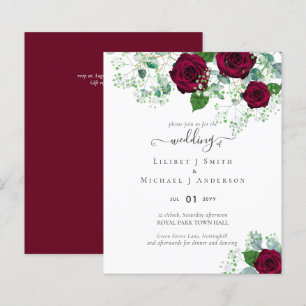 BUDGET Burgundy Red Roses Gypsophila WEDDING