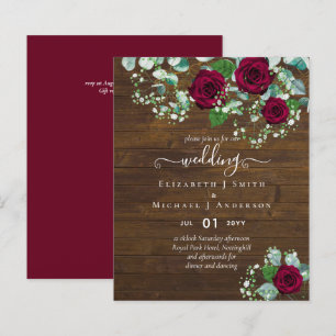 BUDGET Burgundy Rose Eucalyptus Wedding