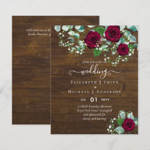 BUDGET Burgundy Rose Eucalyptus Wedding