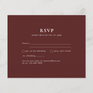 Budget Burgundy RSVP Monochrome Elegant Simple Flyer