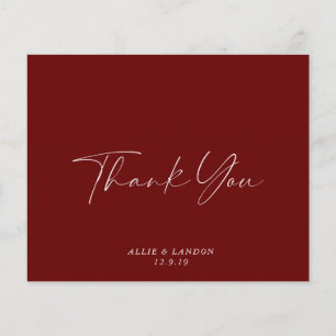 BUDGET Burgundy Thank You Card