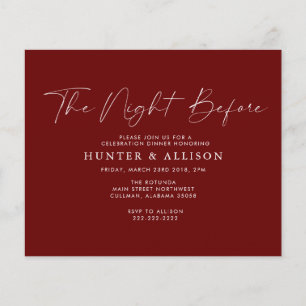 Budget Burgundy The Night Before   Invitation  Flyer