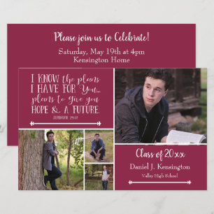 Budget Burgundy Verse Graduation Photo Collage