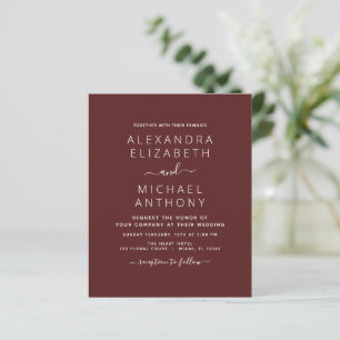 Budget Burgundy Wedding Modern Typography