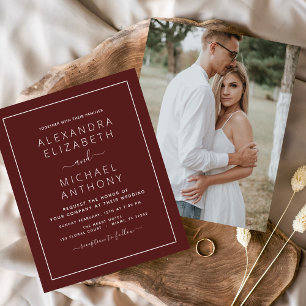 Budget Burgundy Wedding with Photo Invitation Flye Flyer