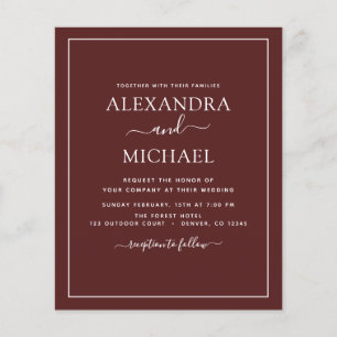 Budget Burgundy Wedding with Photo Invitation Flye Flyer