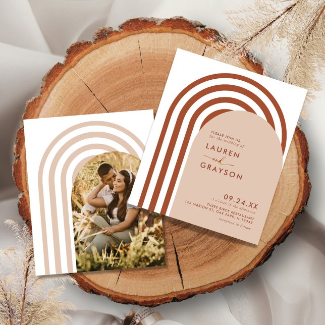 Budget Burnt Orange Boho Wedding Invitation Flyer (Creator Uploaded)