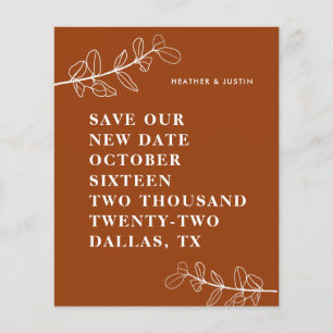 Budget Burnt Orange Terracotta Save The Date