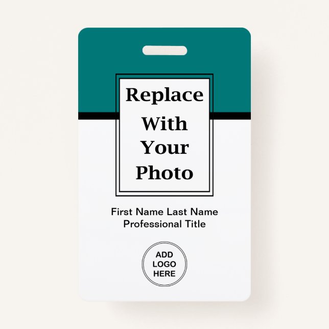 Budget Business Employee Photo Badges And Barcode ID Badge (Front)